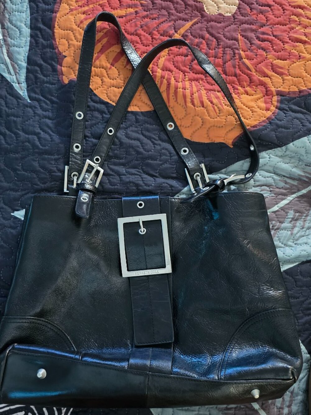 Kenneth Cole Buckle Magnetic Handbag